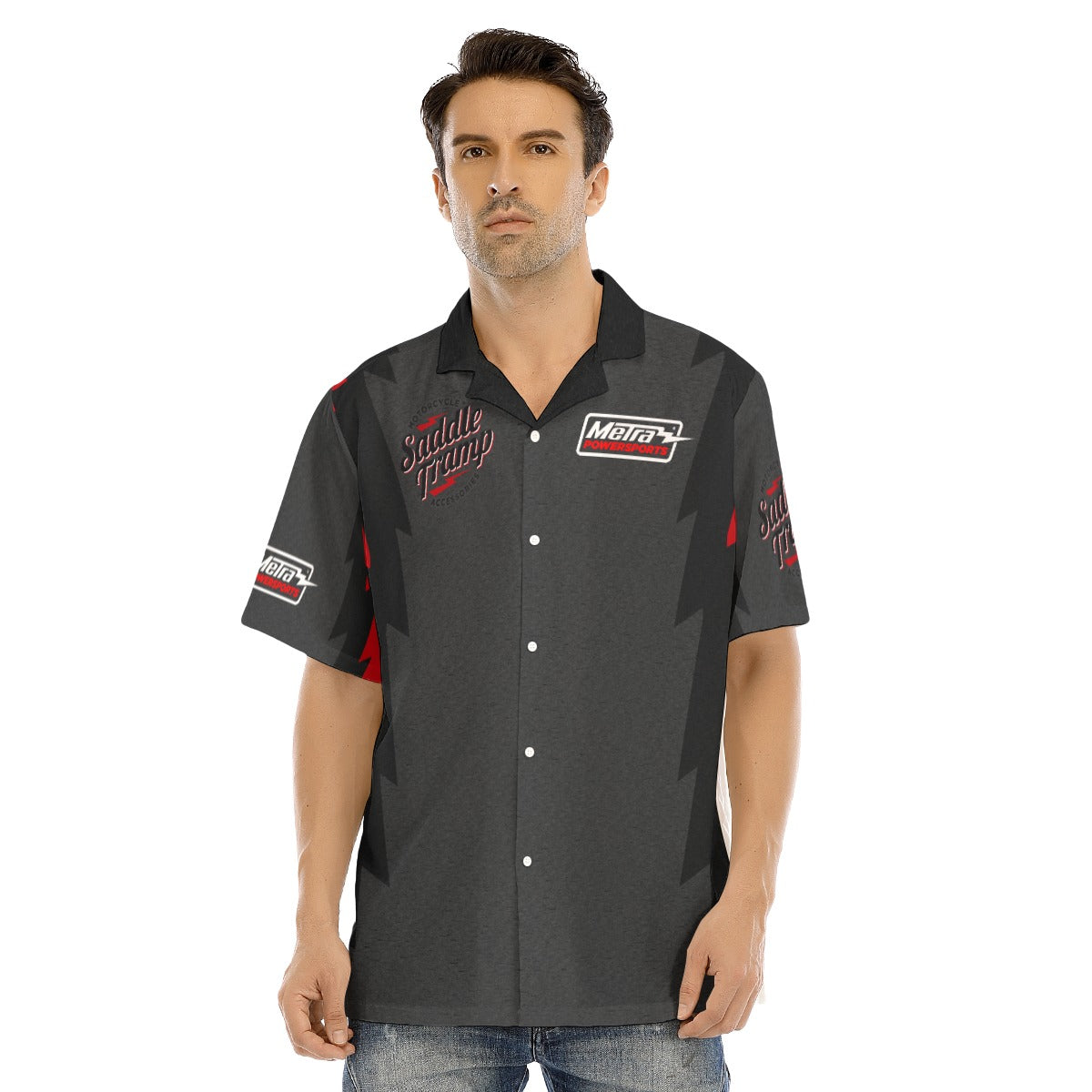Saddle Tramp+Metra PS-Red/Black Hawaiian Shirt