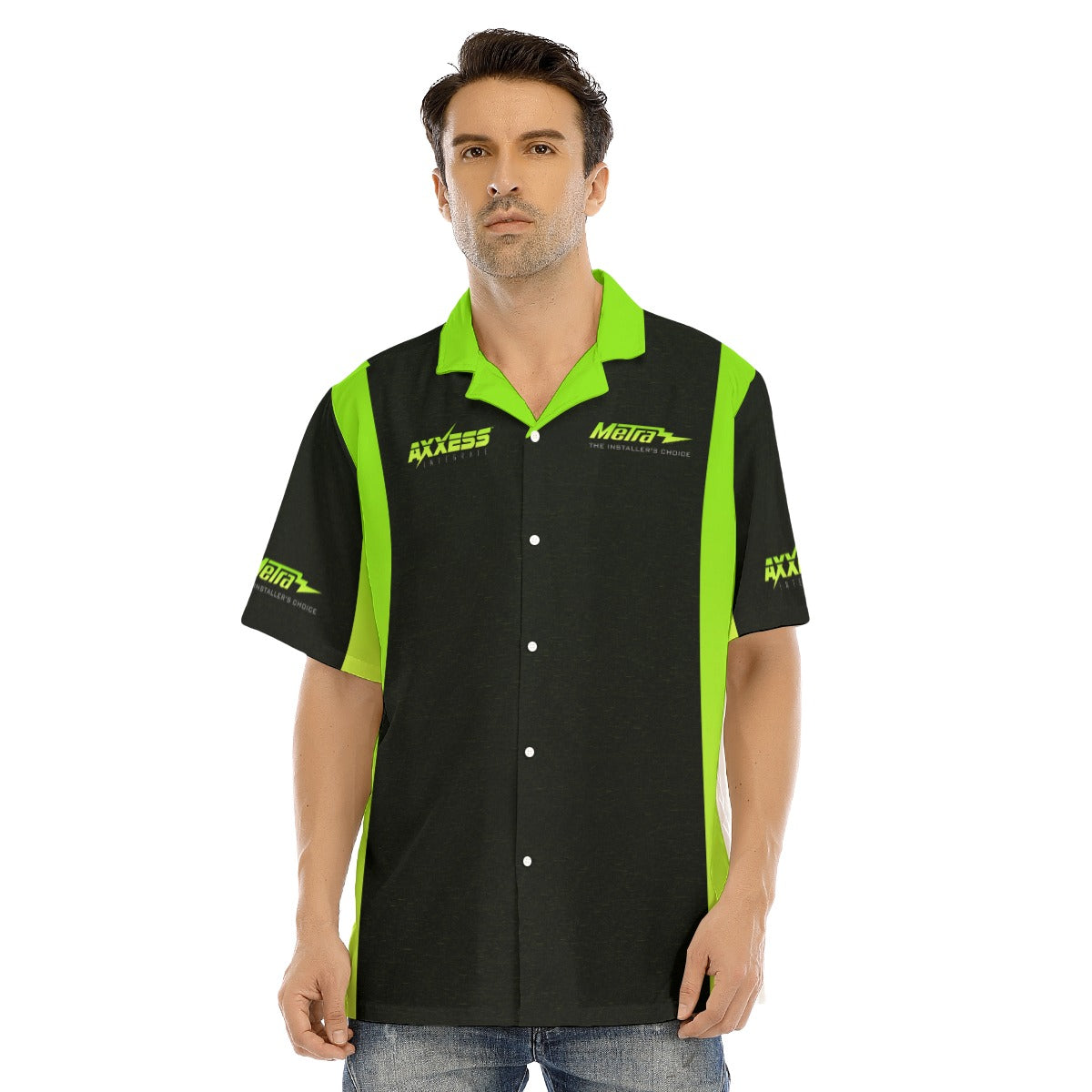 Axxess-Men's Hawaiian Shirt With Button Closure