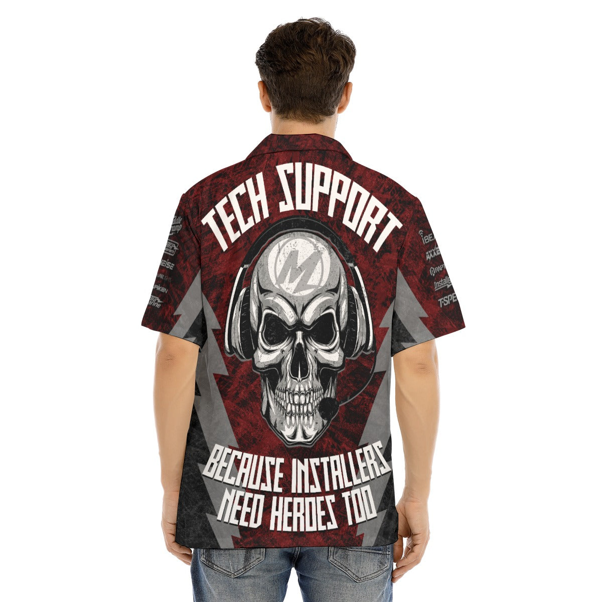 12V Tech-All-Over Print Men's Hawaiian Shirt With Button Closure
