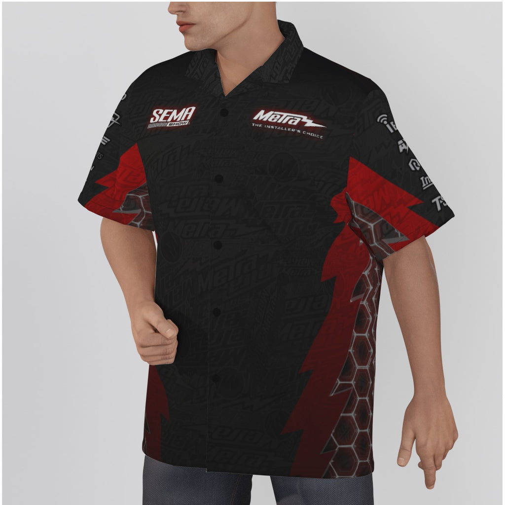 All-Over Print Men's Hawaiian Shirt With Button Closure