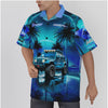 Jeep 24 Blue-All-Over Print Men's Hawaiian Shirt With Button Closure