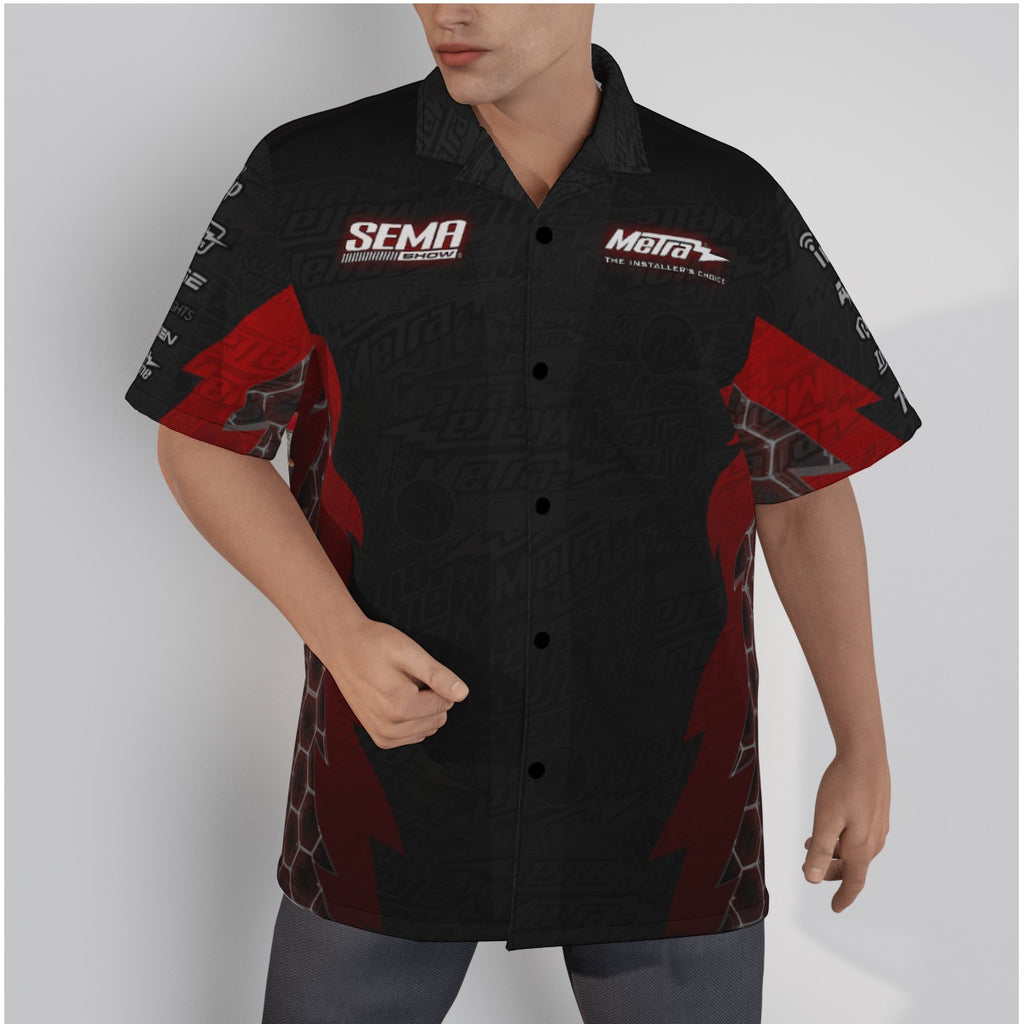 All-Over Print Men's Hawaiian Shirt With Button Closure