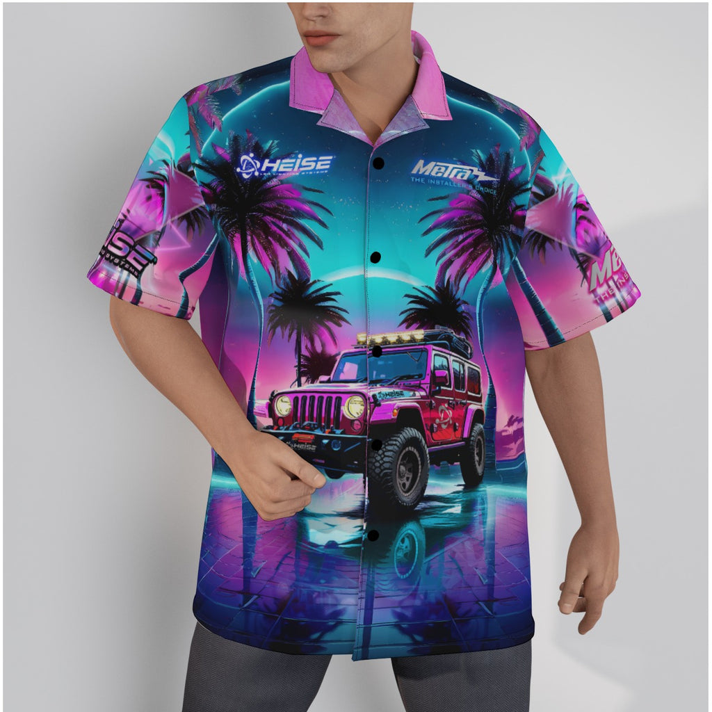 Jeep 24-All-Over Print Men's Hawaiian Shirt With Button Closure
