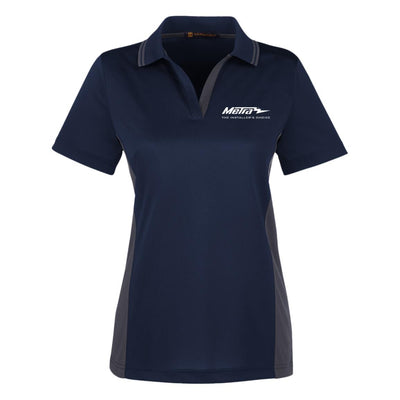 Metra-M386W Harriton Womens Colorblock Polo