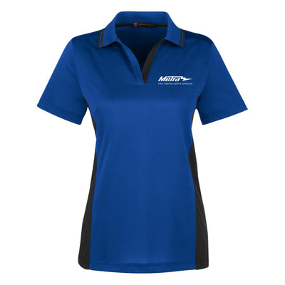 Metra-M386W Harriton Womens Colorblock Polo