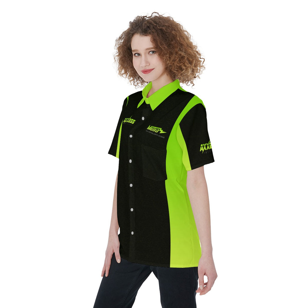 Axxess-Women's Short Sleeve Shirt With Pocket