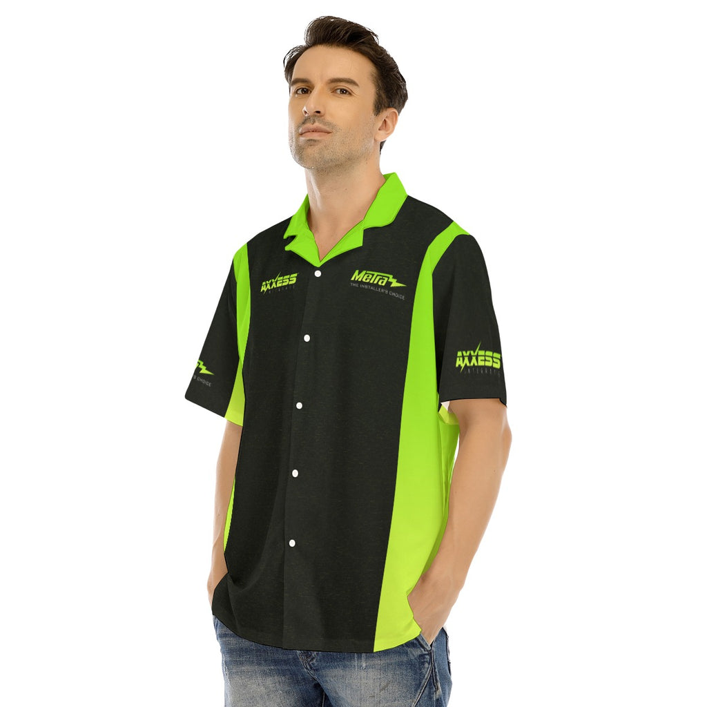 Axxess-Men's Hawaiian Shirt With Button Closure