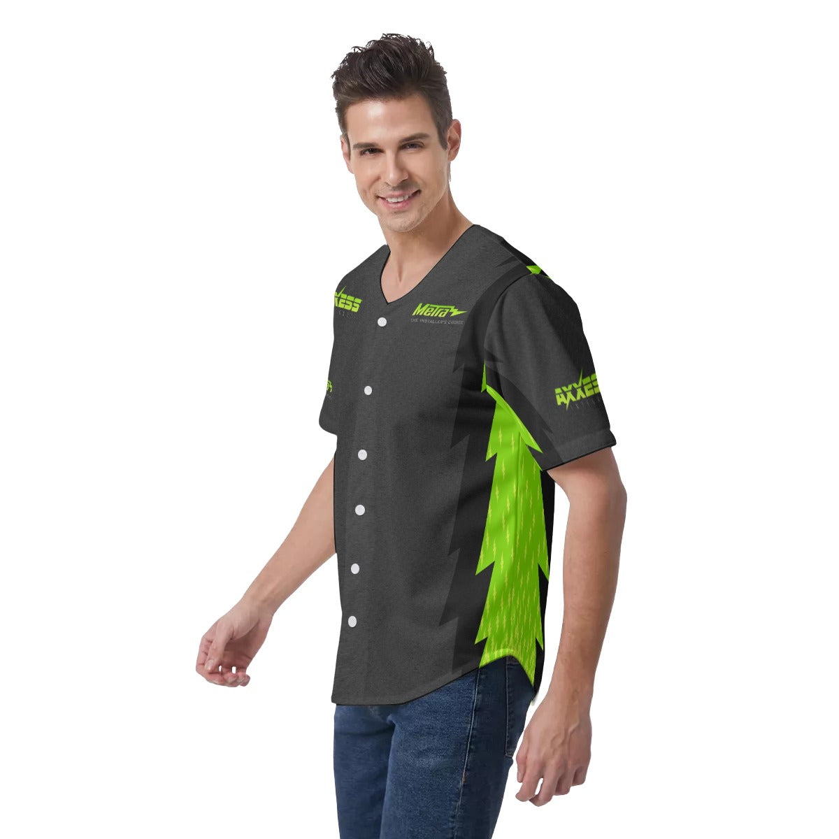 Axxess-Men's Short Sleeve Baseball Jersey