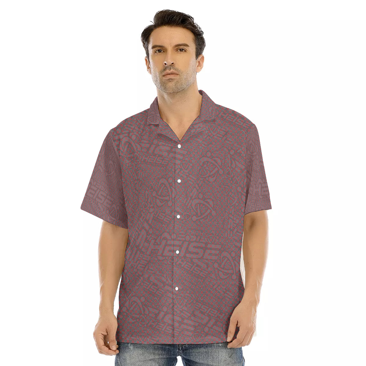 Heise-All Over Hawaiian Button Down