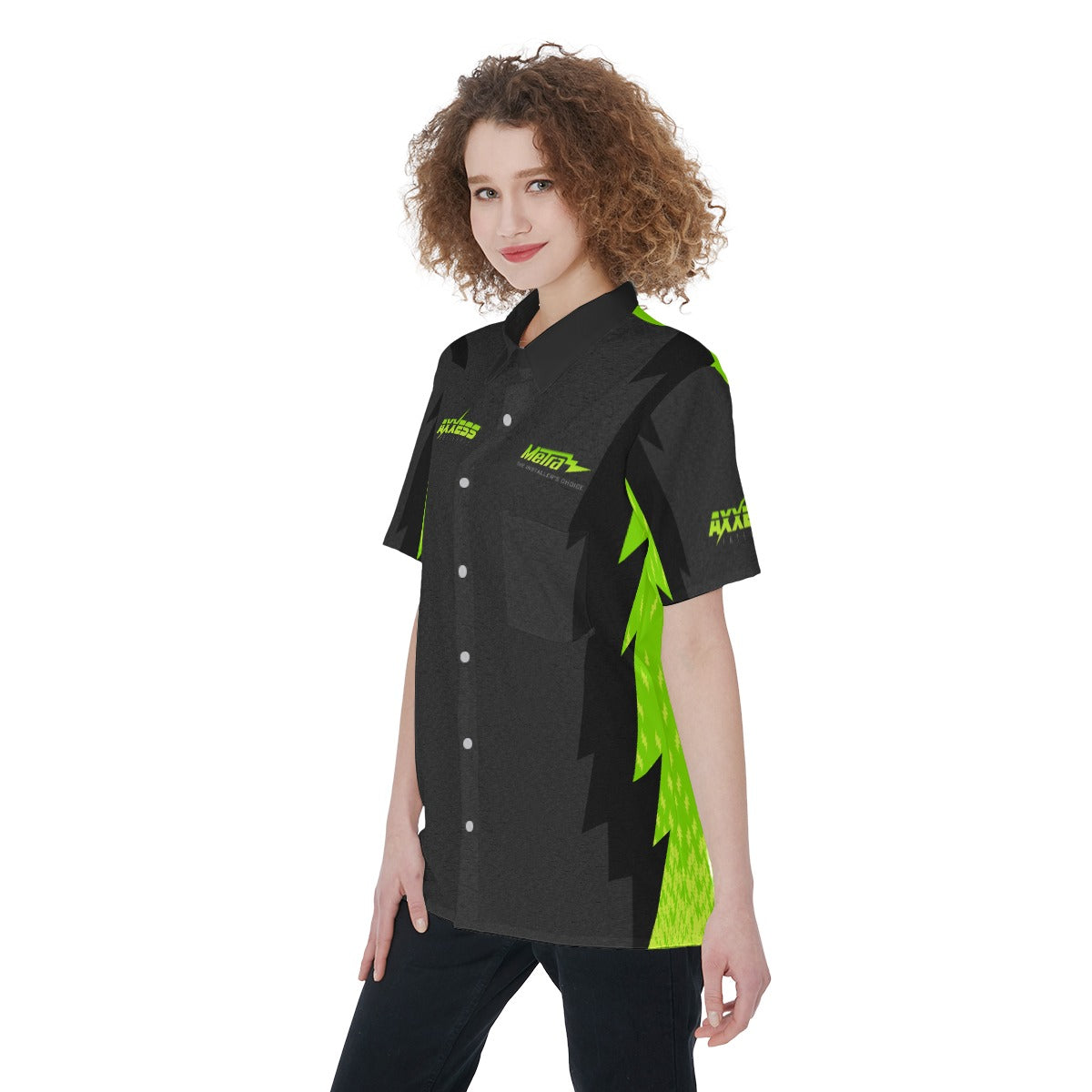 Axxess-Women's Short Sleeve Shirt With Pocket
