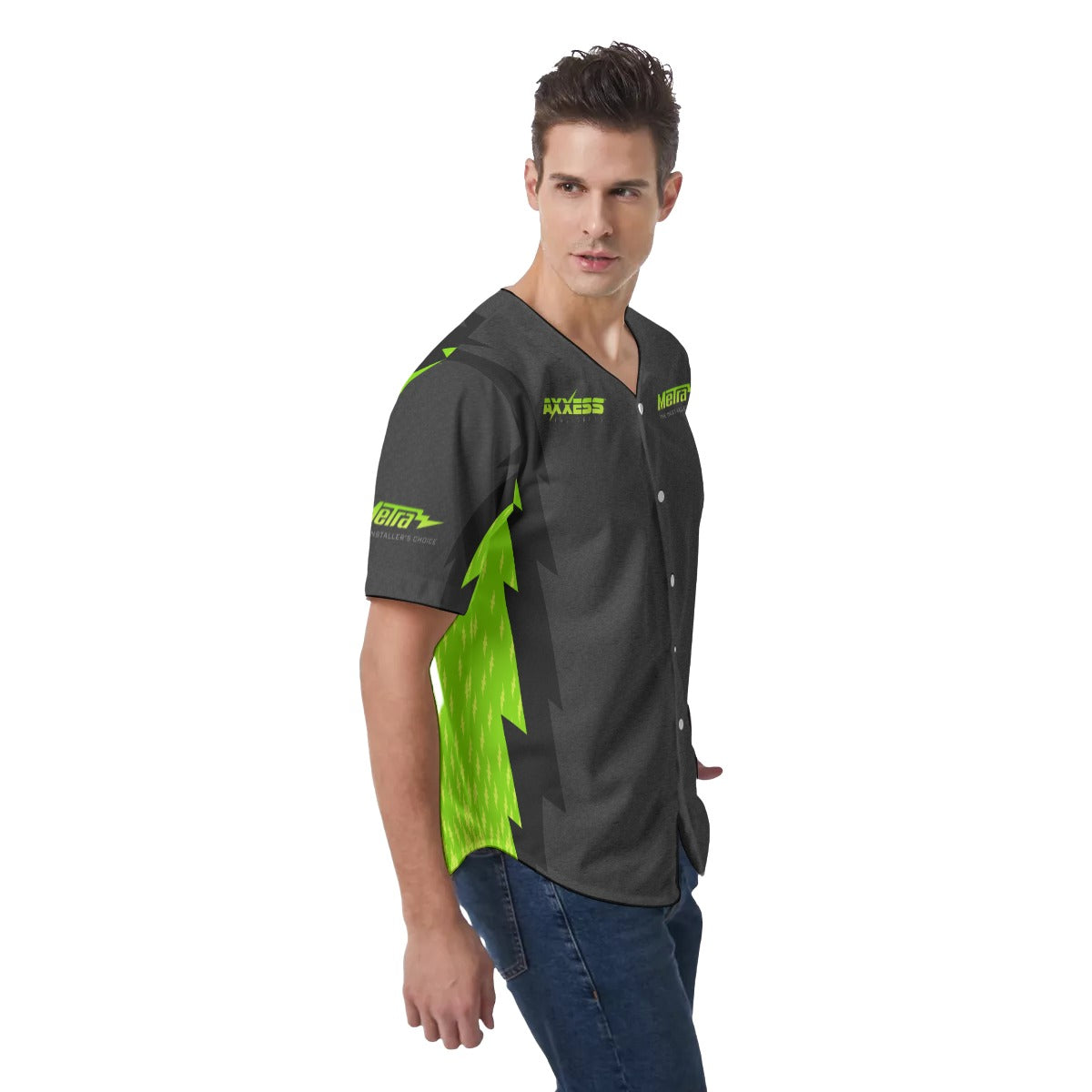 Axxess-Men's Short Sleeve Baseball Jersey