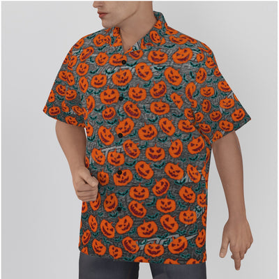 Metra Pumpkins-All-Over Print Men's Hawaiian Shirt