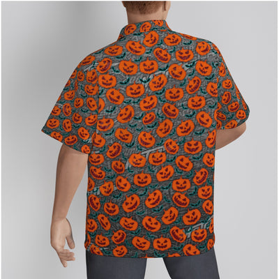 Metra Pumpkins-All-Over Print Men's Hawaiian Shirt