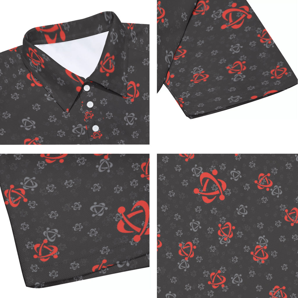 All-Over Print Men's Short Sleeve Polo Shirt With Button Closure