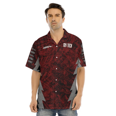 12V Tech-All-Over Print Men's Hawaiian Shirt With Button Closure