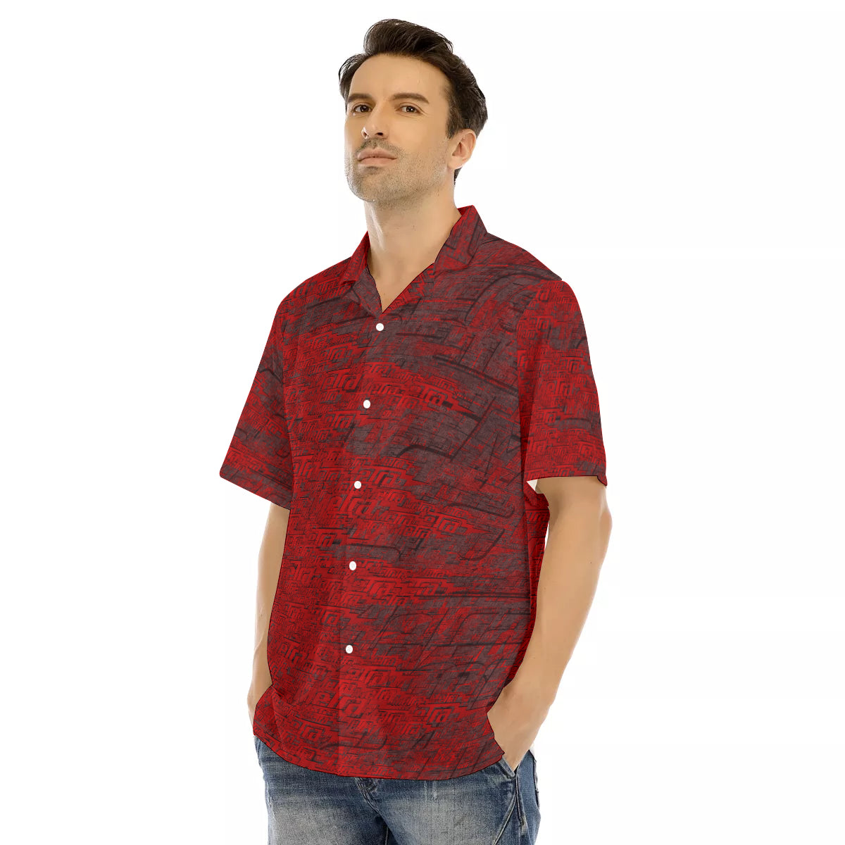 Metra-All Over Hawaiian Button Down