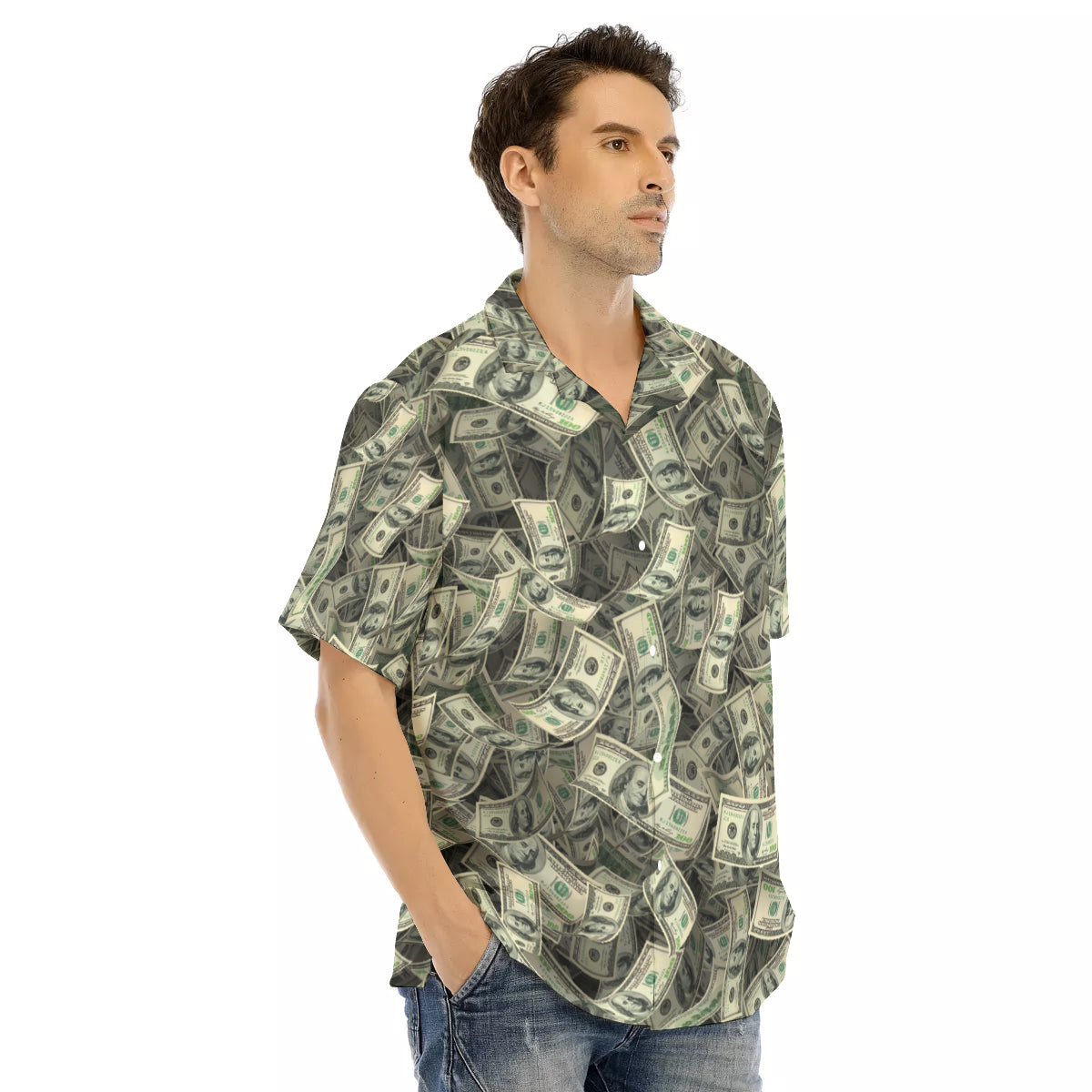 Money-All Over Hawaiian Button Down