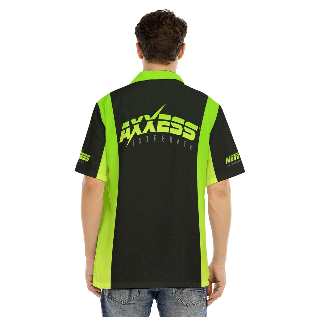 Axxess-Men's Hawaiian Shirt With Button Closure