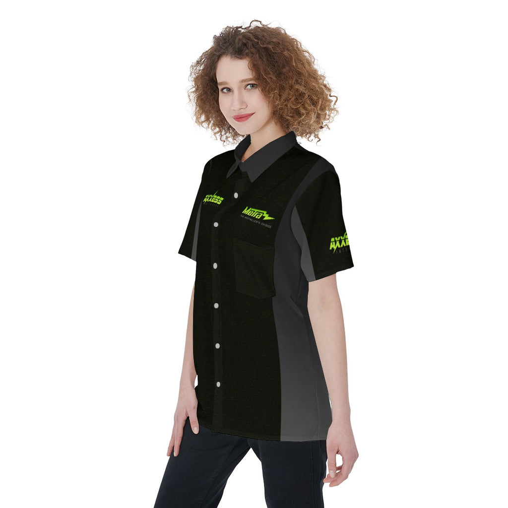 Axxess-Women's Short Sleeve Shirt With Pocket