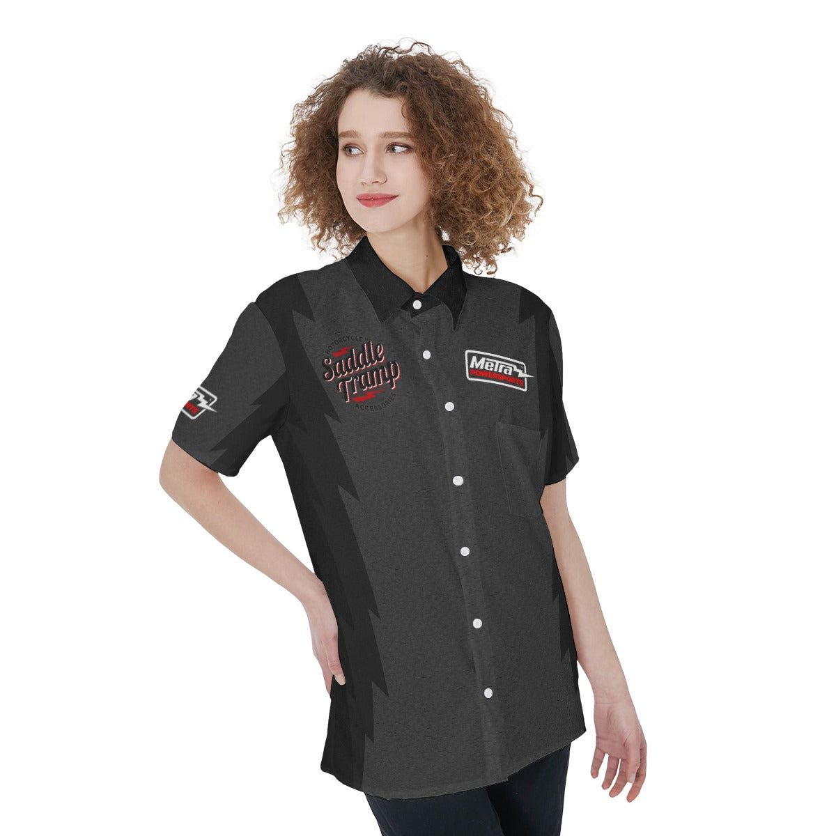 Saddle Tramp + Powersports-Womens Button Down Shirt