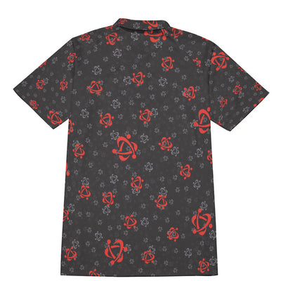 All-Over Print Men's Short Sleeve Polo Shirt With Button Closure