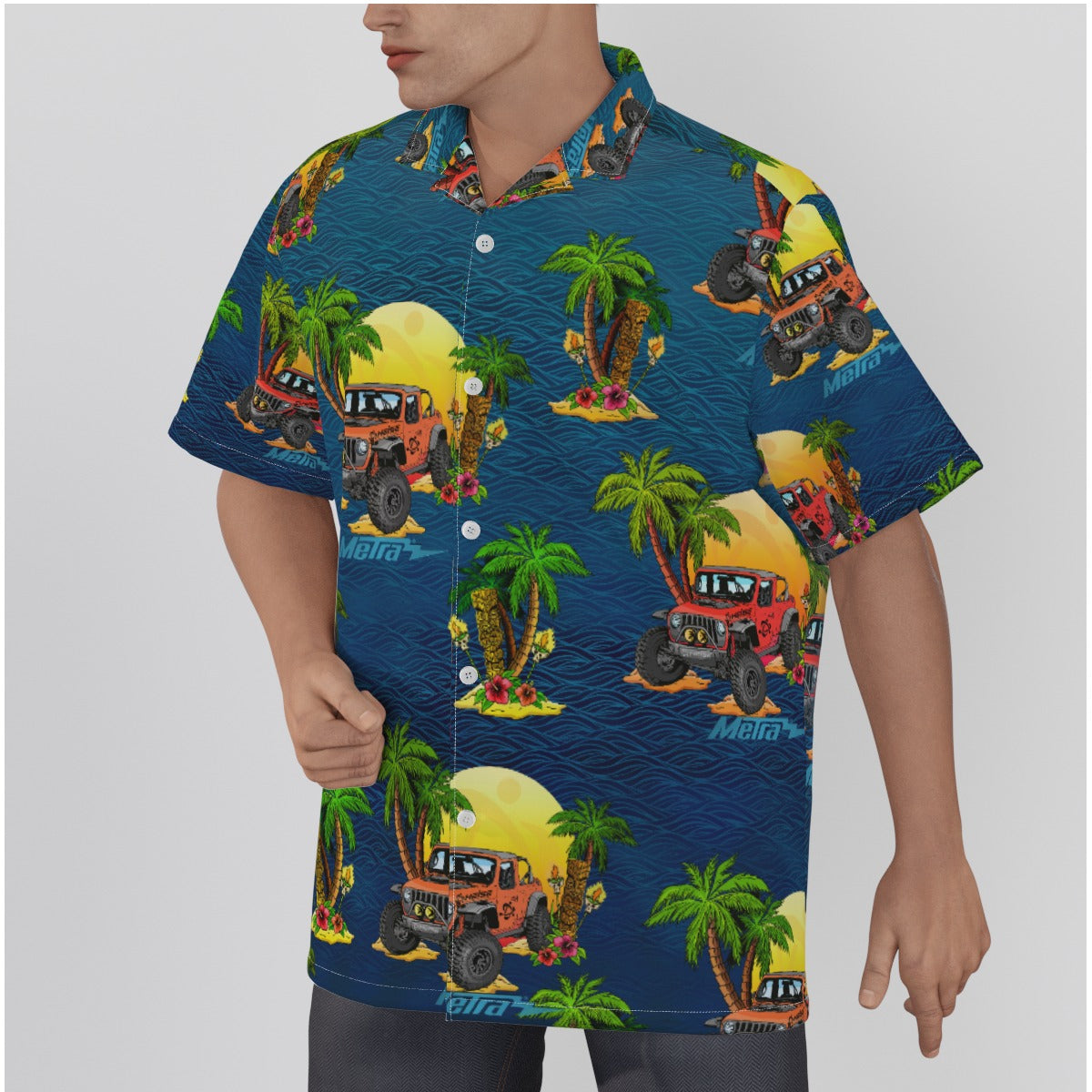 Jeep Beach 2-All-Over Print Men's Hawaiian Shirt