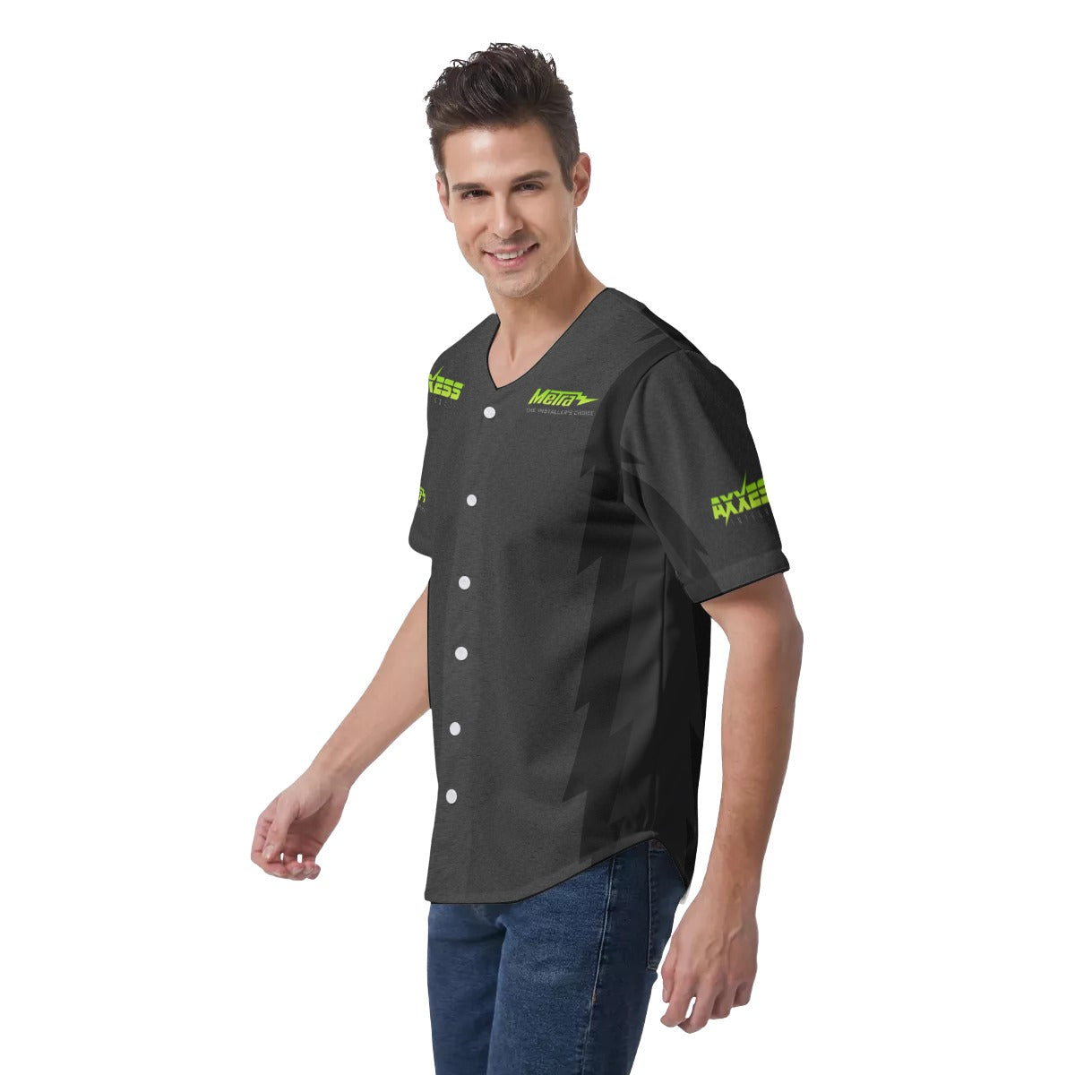 Axxess-Men's Short Sleeve Baseball Jersey