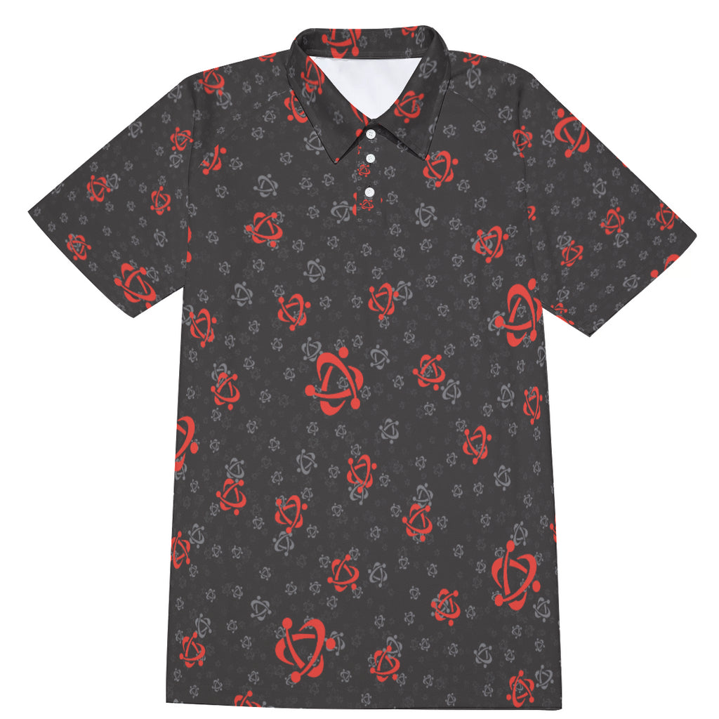 All-Over Print Men's Short Sleeve Polo Shirt With Button Closure