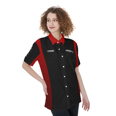 Metra SEMA-All-Over Print Women's Short Sleeve Shirt With Pocket