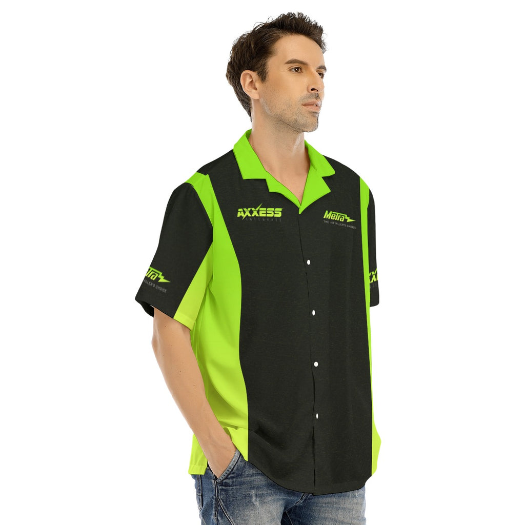 Axxess-Men's Hawaiian Shirt With Button Closure