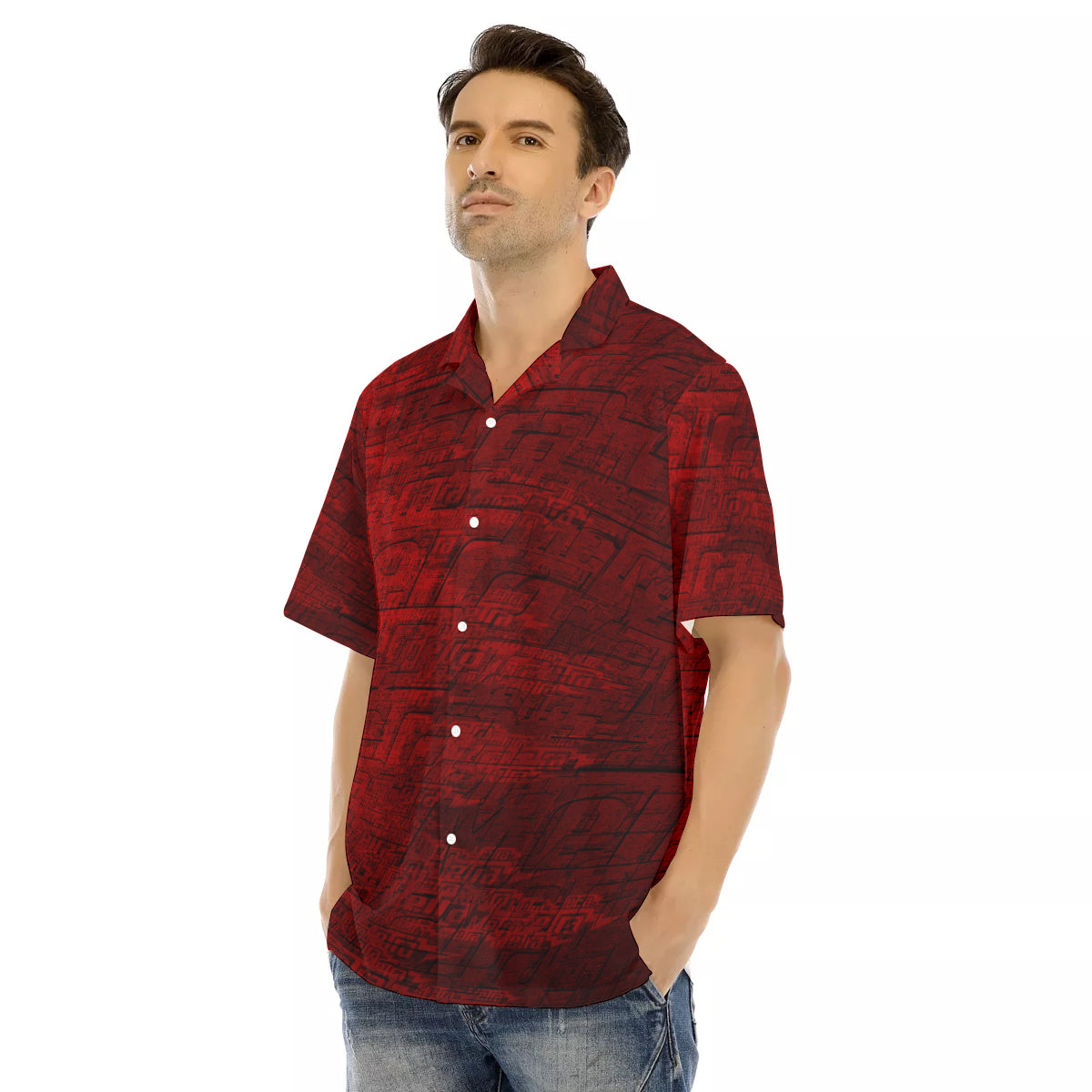 Metra-All Over Hawaiian Button Down