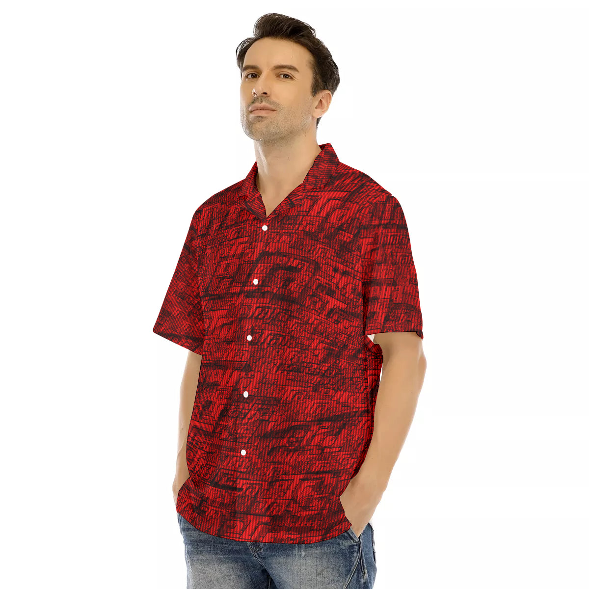 Metra-All Over Hawaiian Button Down