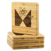 Metravox 50's Retro-Bamboo Coaster - 4pc