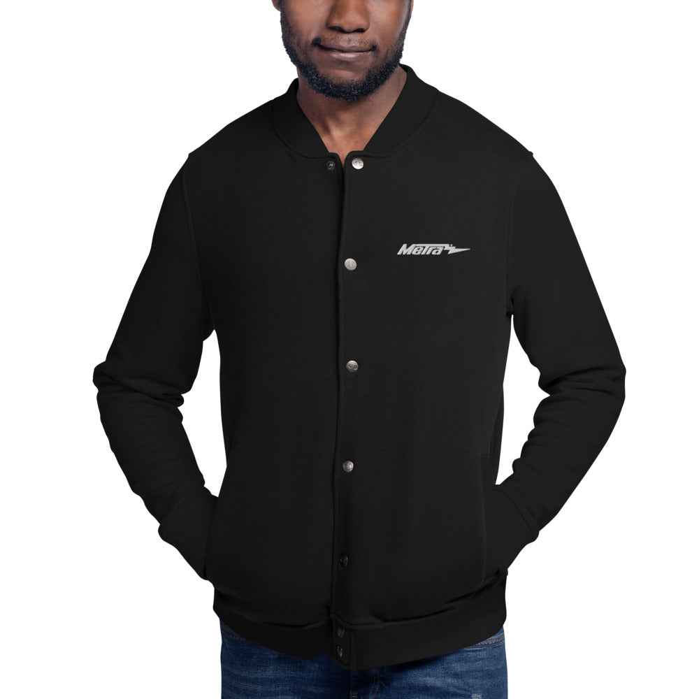 Metra-Embroidered Champion Bomber Jacket