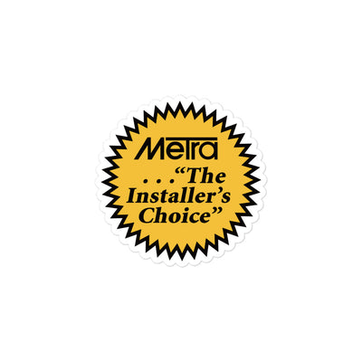 Metra 75th Installers Choice-Bubble-free stickers
